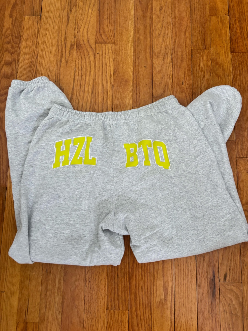 Hazel Boutique Light Gray Sweatpants with Yellow Logo - Picture 2 of 2
